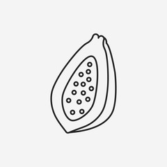 fruits papaya line icon