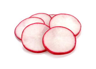 red radish isolated on white background