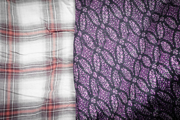 plaid fabric and thai silk