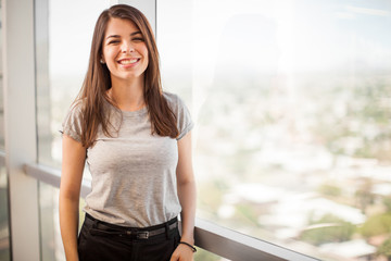 Portrait of a woman enjoying work