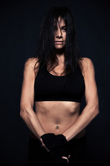 Portrait of exhausted woman