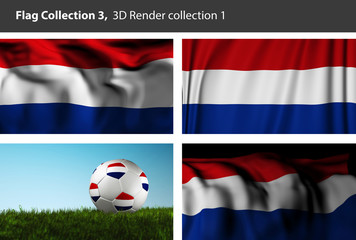 Netherlands 3D Flag Collection, Holland Background, Soccer (3D Render Art)