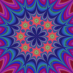 Fototapeta na wymiar Abstract floral fractal kaleidoscope background