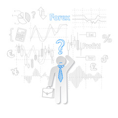 Forex trader and question symbol stock trading vector