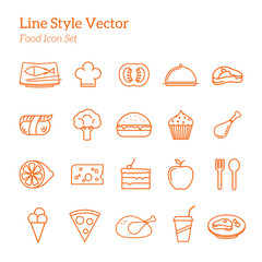 Line Style Vector Food Icon Set
