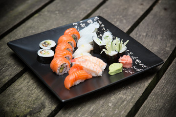 Japanese seafood sushi set