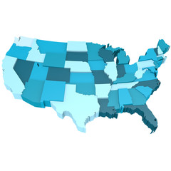 Blue USA map