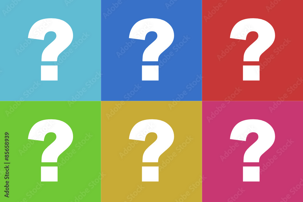 Poster question mark vector icons set