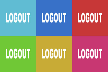 logout vector flat icon set