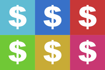 dollar vector icons set original flat design for web and mobile app
