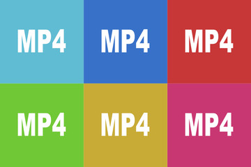 mp4flat vector icons  original modern design for web and mobile app
