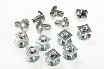 Bolt and nut isolated on white background