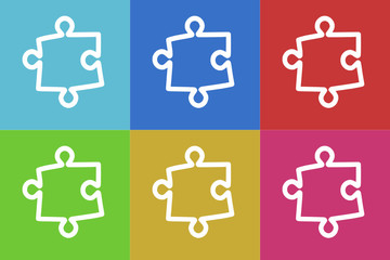 puzzle flat vector icons  original modern design for web and mobile app
