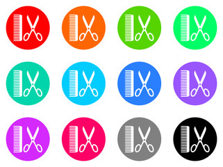 barber vector flat icons set