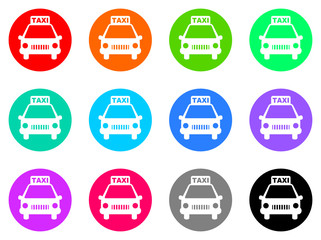 Fototapeta premium taxi vector flat icons set