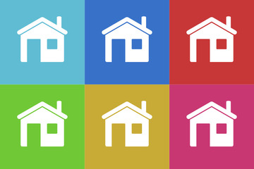 house vector icons set
