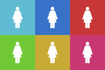 female gender vector flat icons set