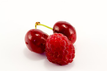 raspberries with cherries