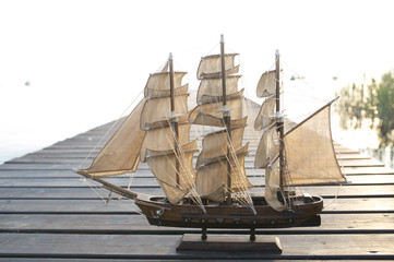 wood galleon model