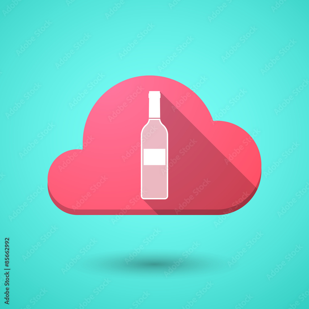 Sticker Cloud icon with a bottle of wine