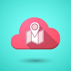 Cloud icon with a map