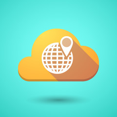Cloud icon with a world globe