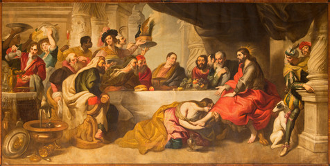 Malaga - The supper of Jesus by Simon the Pharisee paint