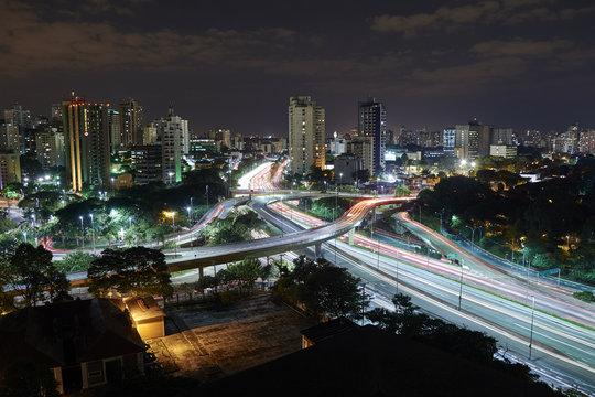 Ibirapuera Sao Paulo city at night, Brazil