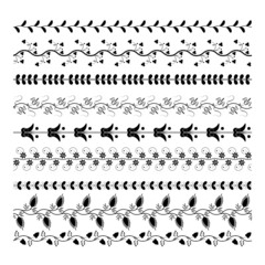 set of nine floral brush elements design