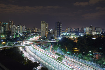 Fototapeta na wymiar Sao Paulo city at night, Brazil