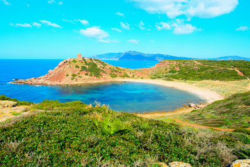 Porticciolo beach on a cloudy day in the summer