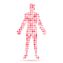 Abstract model of man consisting of circles 