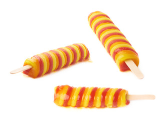 Ice pop popsicle on a stick isolated
