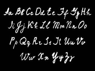 handwritten English alphabet. Vector illustration .
