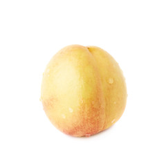 Single ripe nectarine isolated