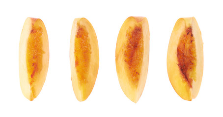 Slice of a nectarine isolated