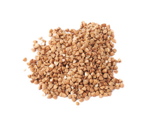 Pile of buckwheat seeds isolated