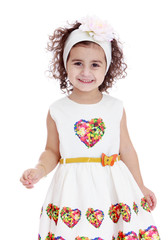 Portrait of dark-haired little girl, close-up