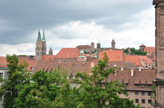 N&uuml;rnberg - Blick &uuml;ber Altstadt auf Burg