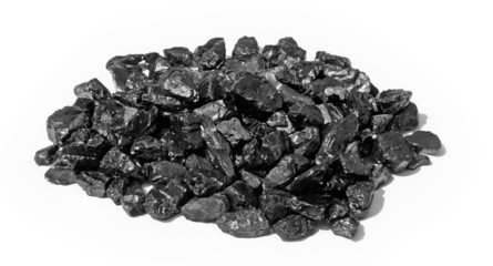 ein Haufen Anthrazit-Nusskohle
