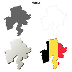 Namur (Wallonia) outline map set