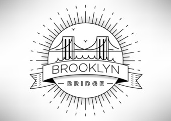 Brooklyn Bridge Vector Icon Design