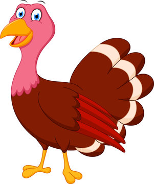 Happy turkey cartoon