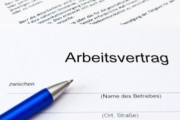 Obraz premium Arbeitsvertrag 