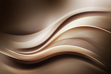 Gold Brown Modern Abstract Waves Background - obrazy, fototapety, plakaty