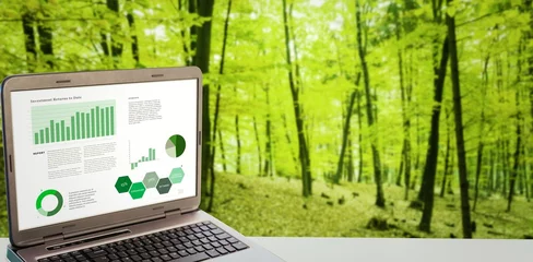 Tuinposter Natuur Composite image of business interface with graphs and data