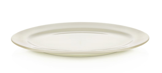 white plate on white background