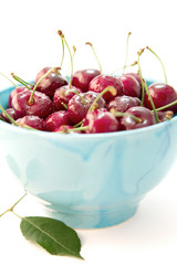 Fresh cherries in a bowl. Healthy diet.