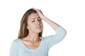 Young woman with headache