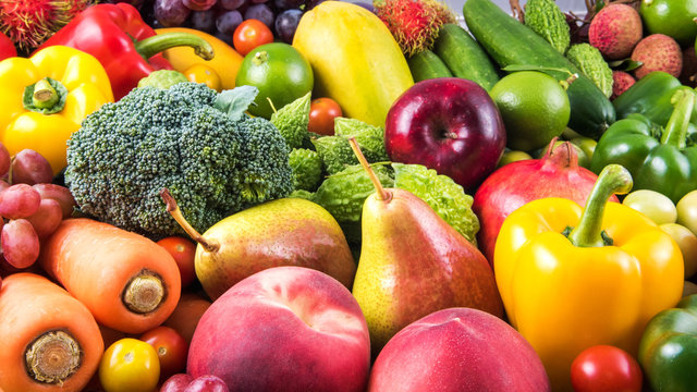 Nutritious fruit and vegetables organic for healthy
